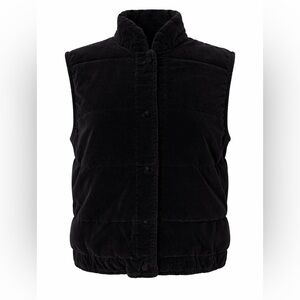 Vintage Asian-Inspired Quilted Velvet Vest | Black | Size 16 M-L | 90s